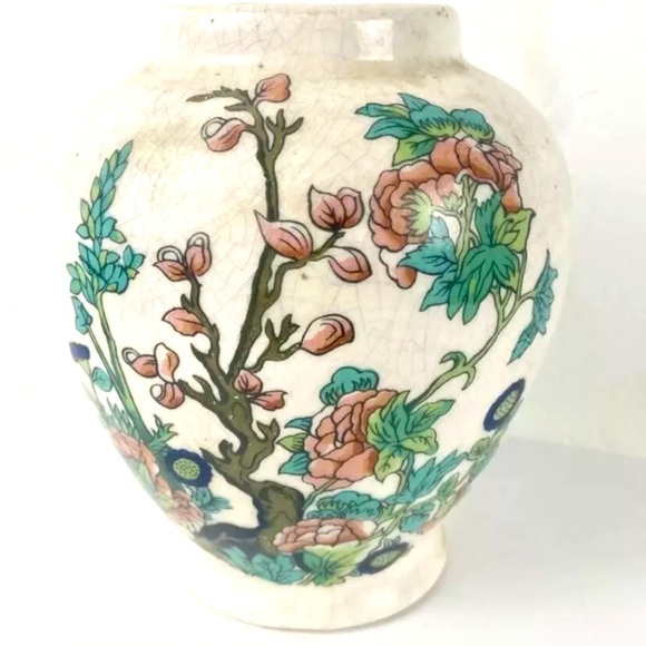 Antique Famille Noire Porcelain Ginger Vase